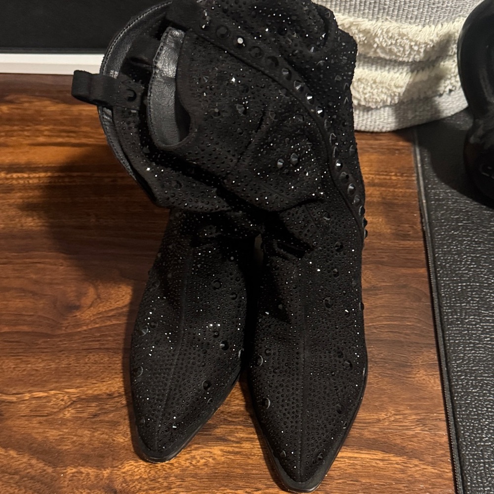 Jessica Simpson Black Studded Ankle Booties